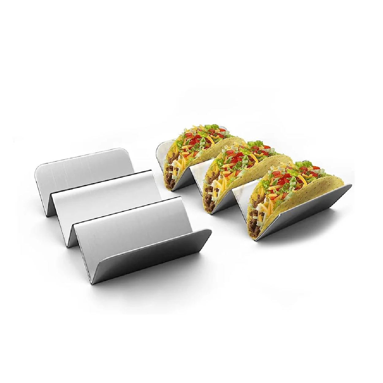 neo-ergo-2024-12-10t141040.647 Stainless Steel Taco/Sandwich Tray 18/10 2/3 Compartments 21x12x6 cm - Image 1