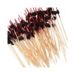 Οδοντογλυφίδα Ξύλινη Μαύρη/Κόκκινη Cocktail 13εκ 100τμχ 36302-5