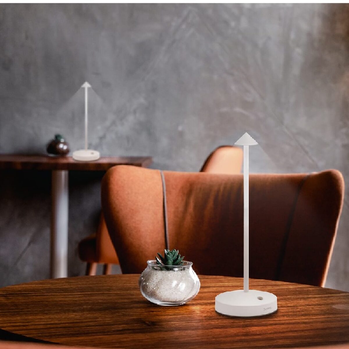 Φωτιστικό Επιτραπέζιο Επαναφορτιζόμενο Bistro White Pearl 29x10.5εκ - Image 2