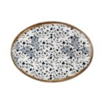 Oval Porcelain Plate 27x16cm Fleur Amber Kutahya